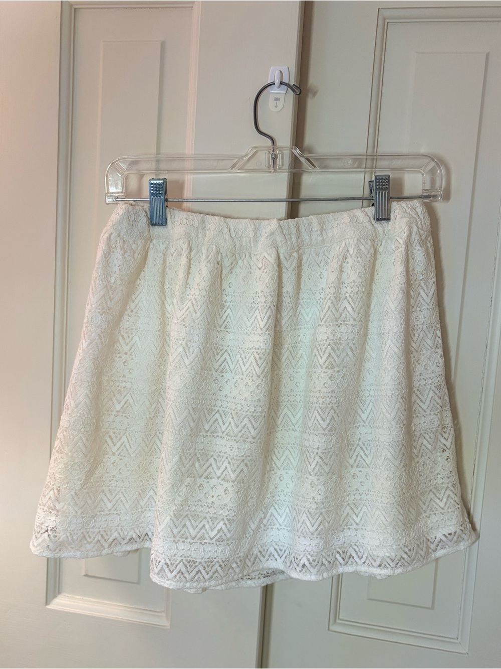 Young Adult White Lace A-Line Skirt